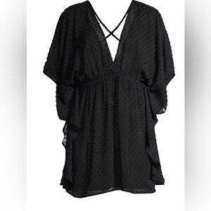 Time and True Black Swiss Dot Cover Up Plus 2X 20W-22W NWT